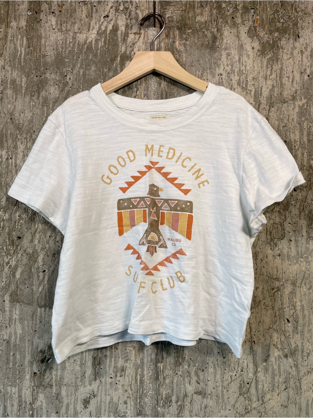 FAHERTY Women's Steven Paul Judd Good Medicine Surf Club T-Shirt Size M